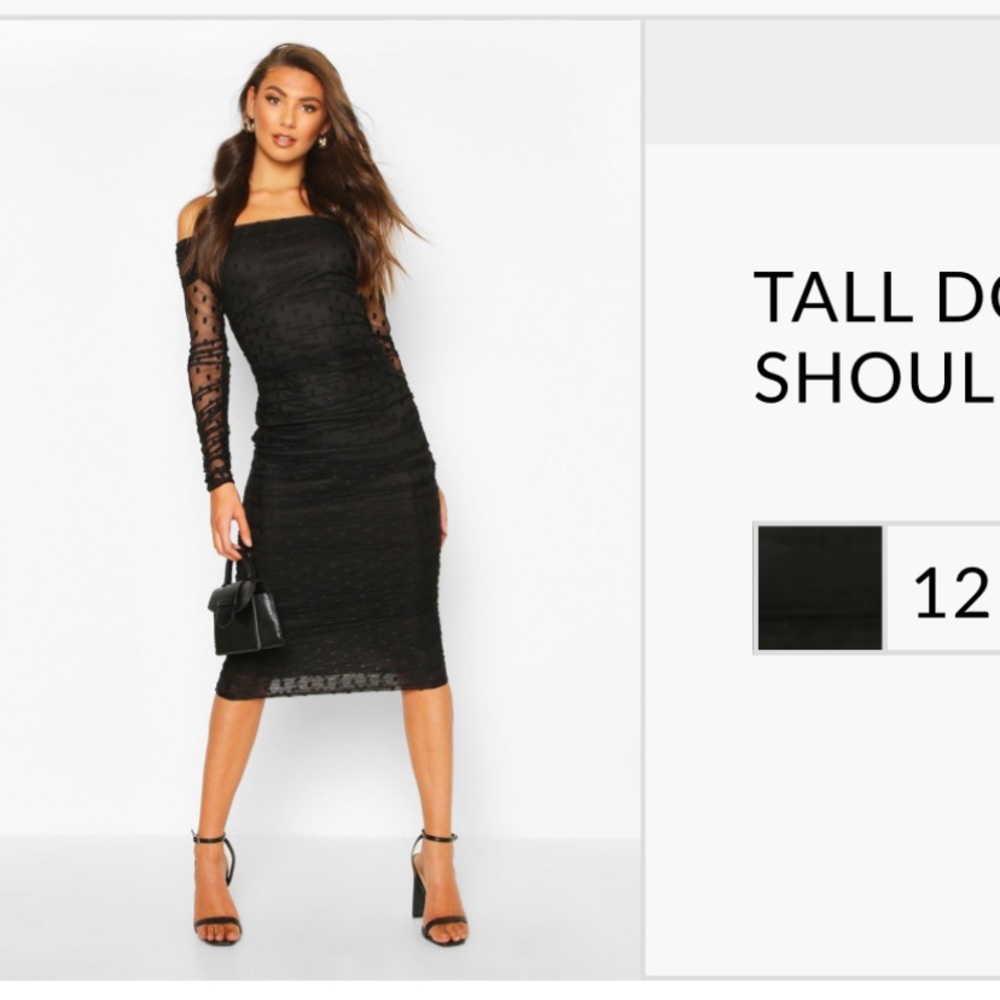NWT Black Midi Dress